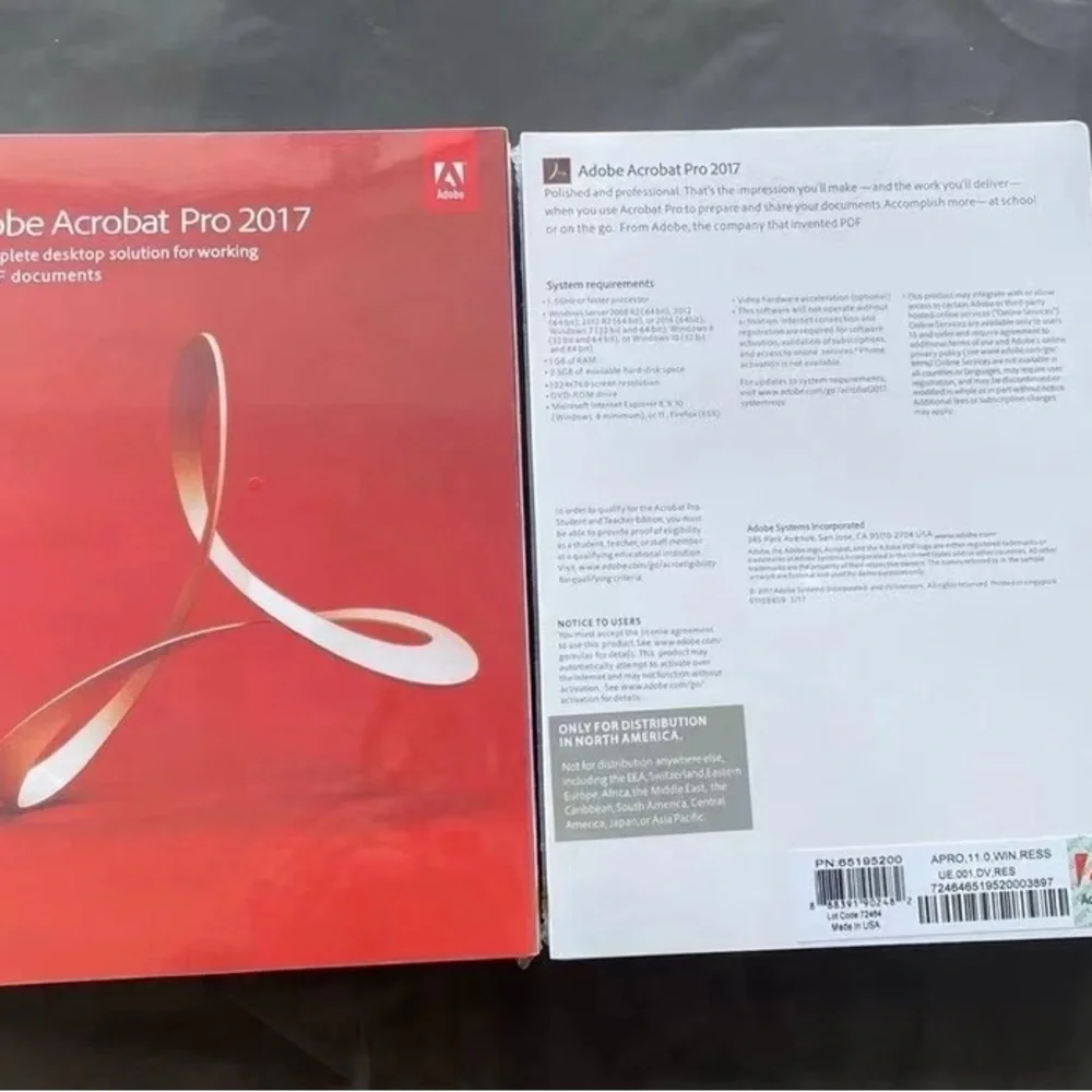 Adobe Acrobat Pro 2017 Boxed | Perpetual License | DVD for Windows